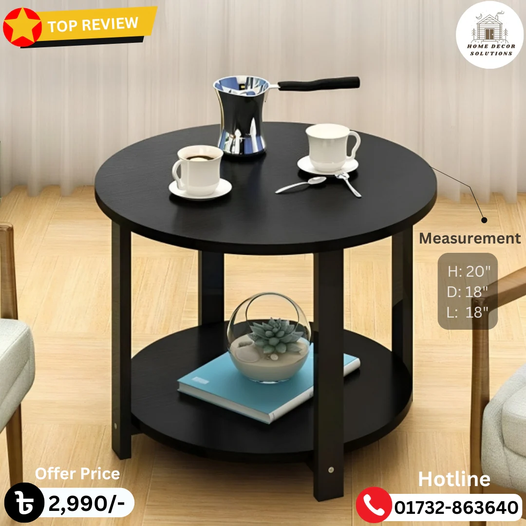 Minimalist Wooden Coffee Table | Round Tea Table
