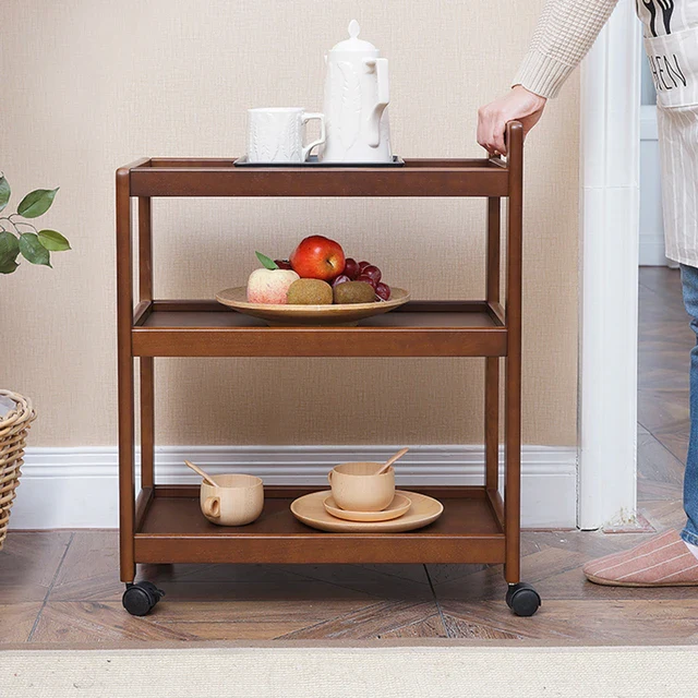 Modern Wooden Tea Trolly - Image 2