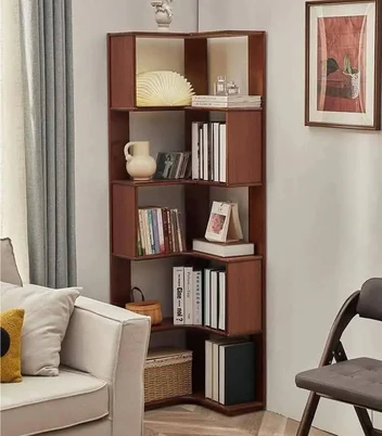 Wooden Stylish corner bookshelf - Image 3