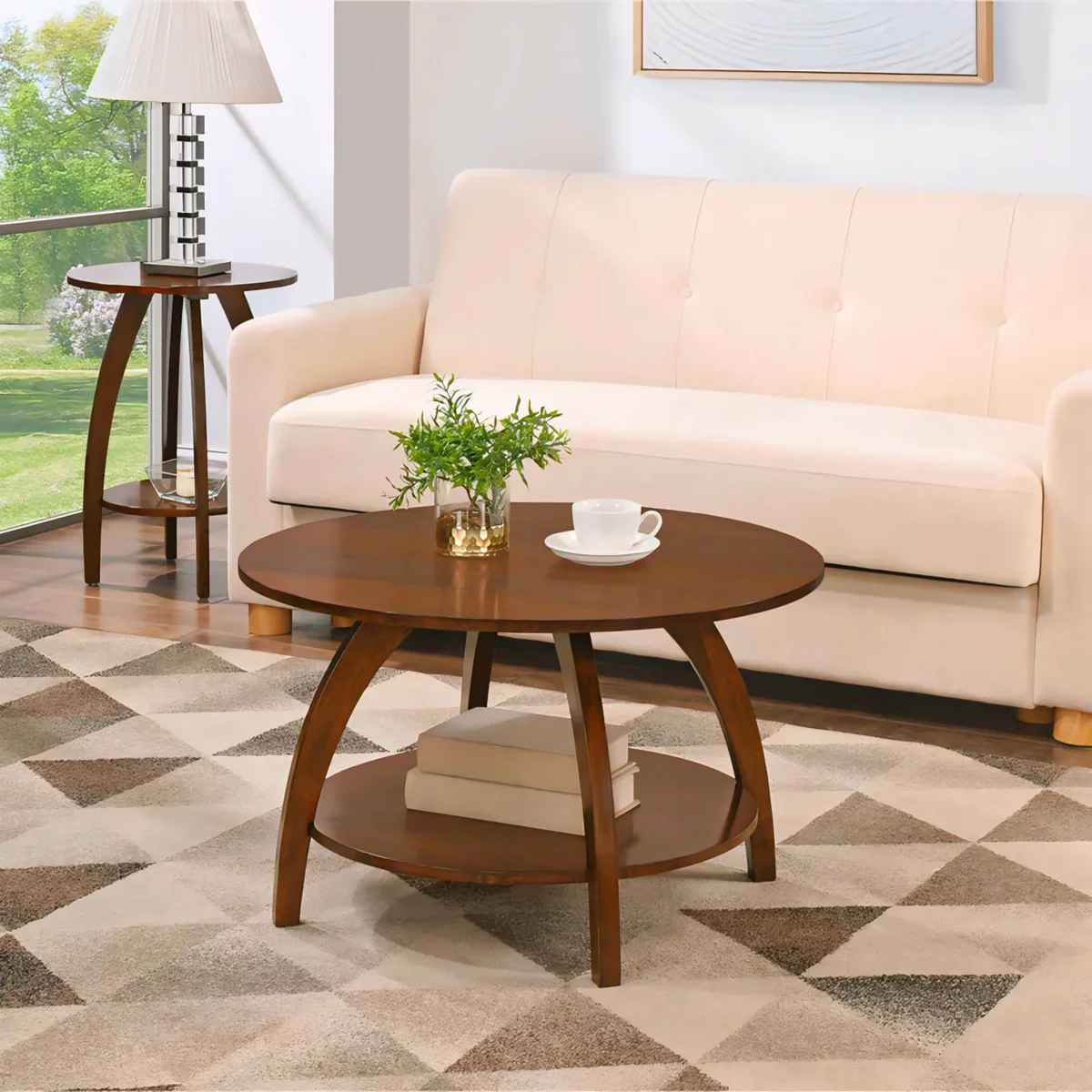 Wooden Rund Coffee Table