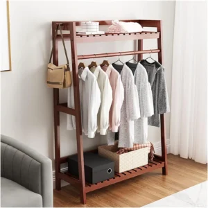 Wooden Clothes Stand with Rack