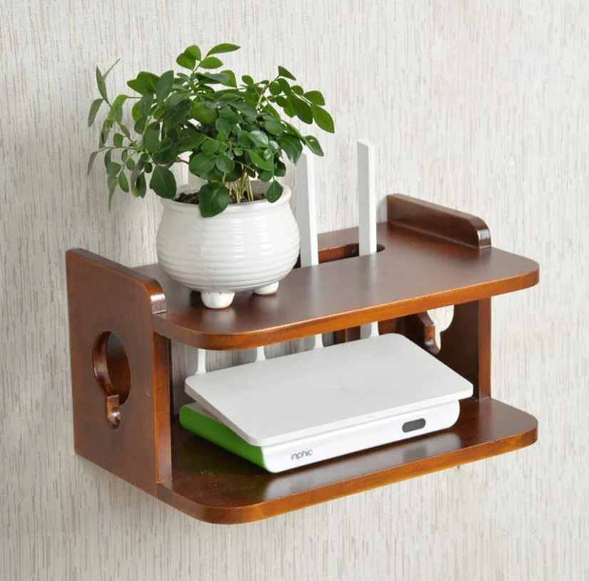 Wooden Wall Hanging Router Shelf For Office & Home - Image 2