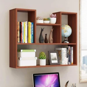 Modern wooden wall mount bookcase