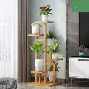 5 Tier Wooden Flower Plant Stand For Living Room, Office, Balcony