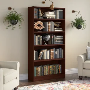 Modern 5- Tier Wooden Bookshelves