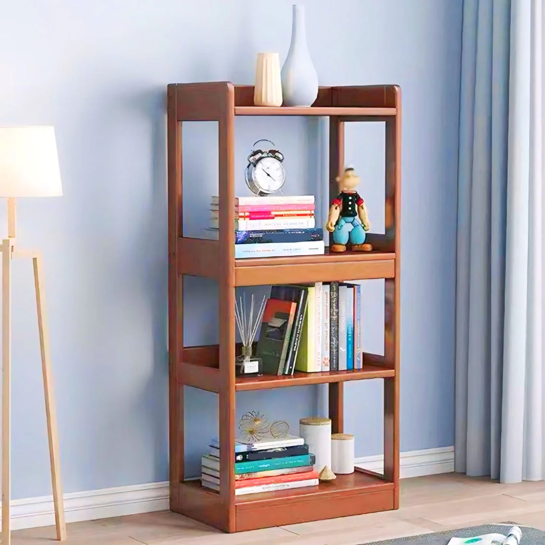 Wooden 4 Row Bookshelf For Office/Home